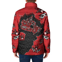 Canada National Indigenous Peoples Day Padded Jacket Red Map Haida Totem Patterns