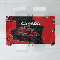Canada National Indigenous Peoples Day Tablecloth Red Map Haida Totem Patterns