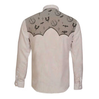 Western Gothic Yoke Long Sleeve Button Shirt Bat And Stars - Wonder Print Shop