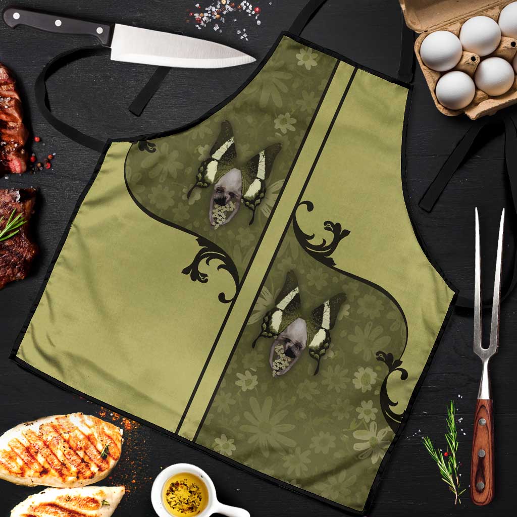 Western Gothic Yoke Apron Retro Butterfly With Daisy Garden - Wonder Print Shop