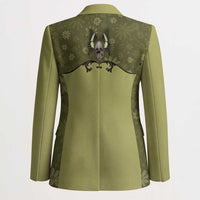Western Gothic Yoke Blazer Retro Butterfly With Daisy Garden - Wonder Print Shop