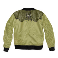 Western Gothic Yoke Bomber Jacket Retro Butterfly With Daisy Garden - Wonder Print Shop