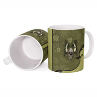Western Gothic Yoke Ceramic Mug Retro Butterfly With Daisy Garden - Wonder Print Shop