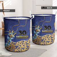Barbados Independence Day Laundry Basket Golden Trident Wave Scales