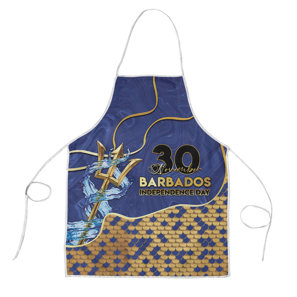 Barbados Independence Day Apron Golden Trident Wave Scales