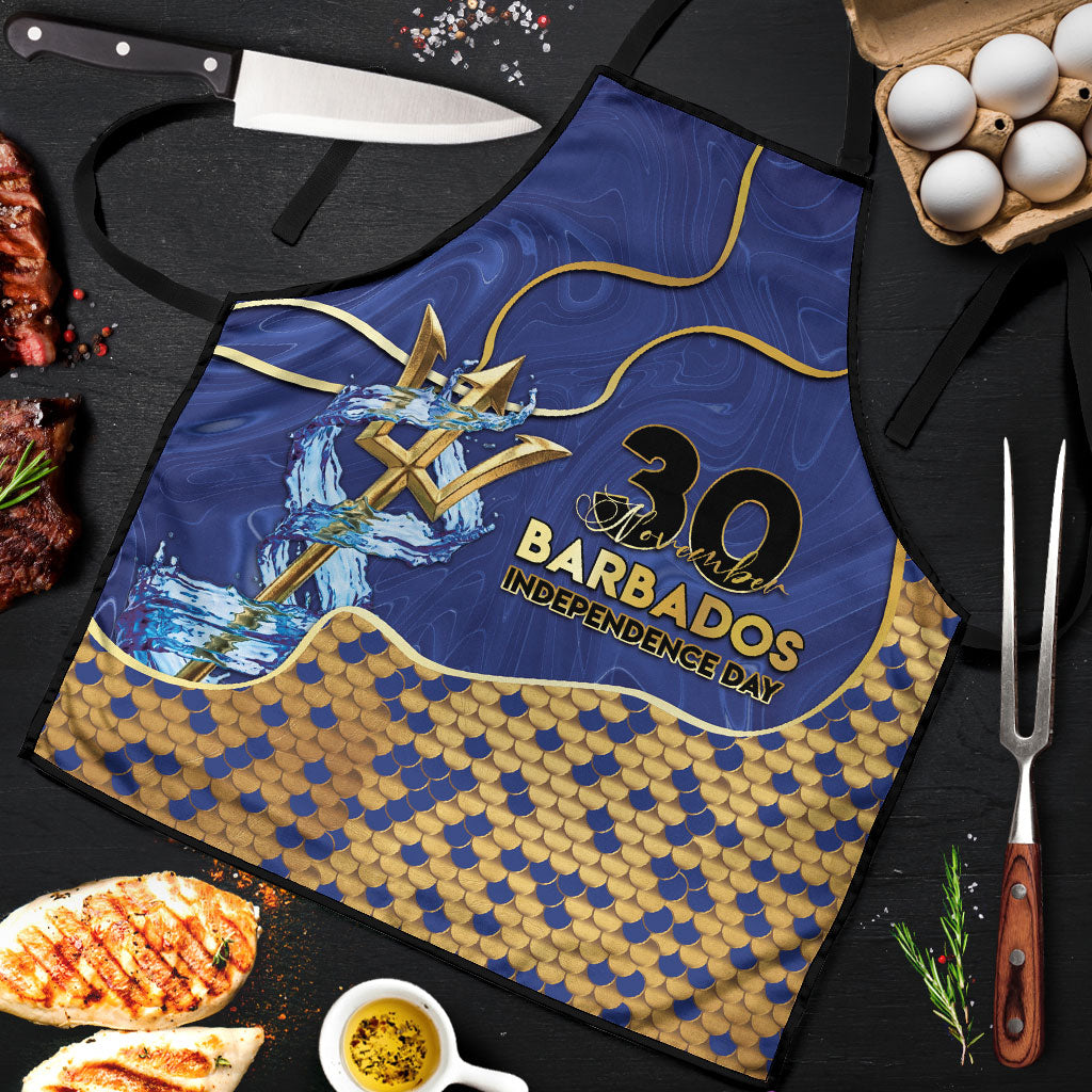 Barbados Independence Day Apron Golden Trident Wave Scales