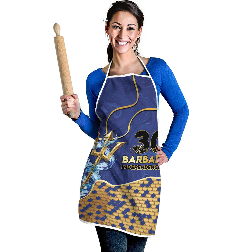 Barbados Independence Day Apron Golden Trident Wave Scales