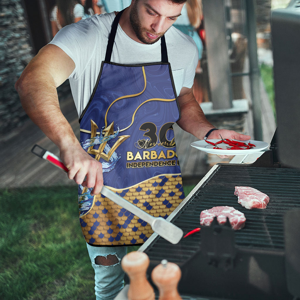 Barbados Independence Day Apron Golden Trident Wave Scales