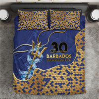 Barbados Independence Day Bedding Set Golden Trident Wave Scales