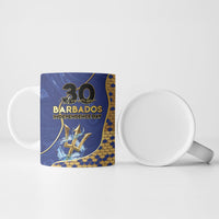 Personalized Barbados Independence Day Ceramic Mug Golden Trident Wave Scales