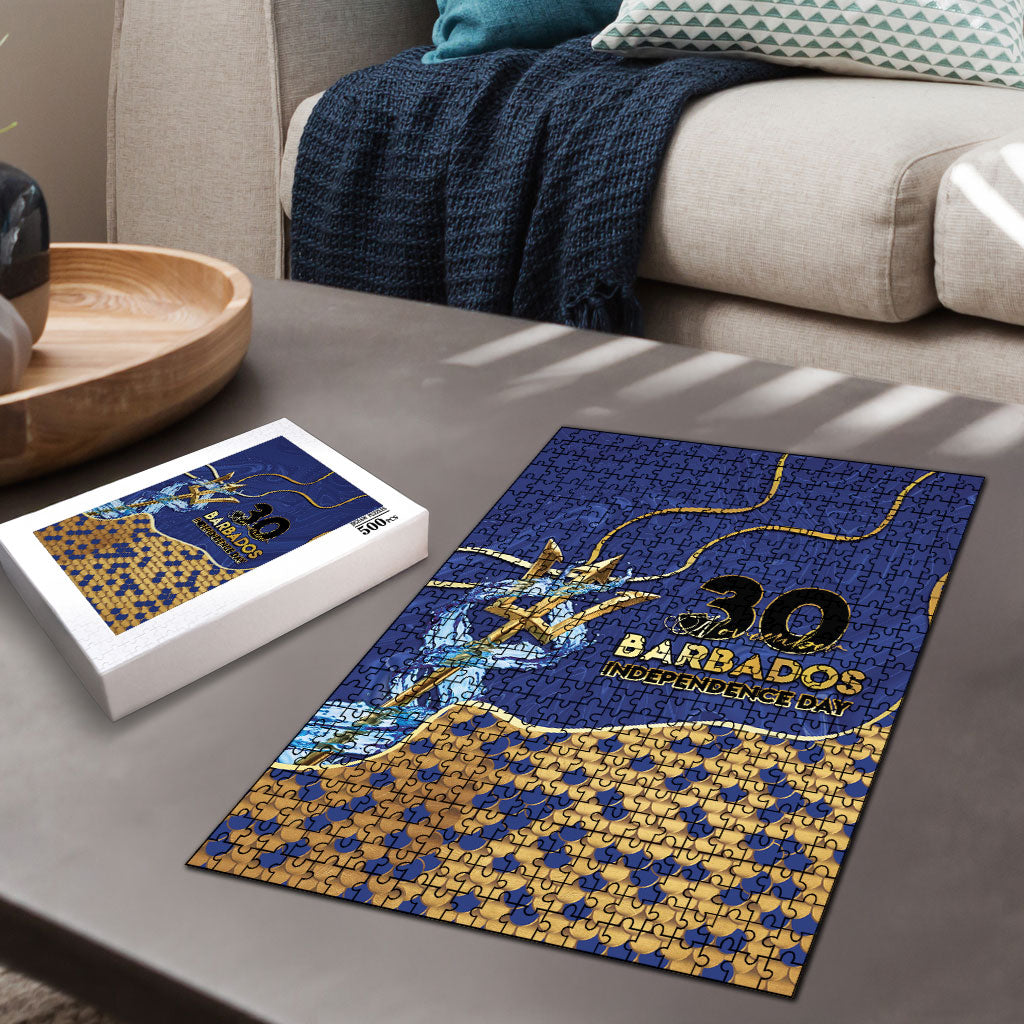 Barbados Independence Day Puzzle Golden Trident Wave Scales
