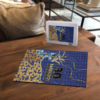 Barbados Independence Day Puzzle Golden Trident Wave Scales