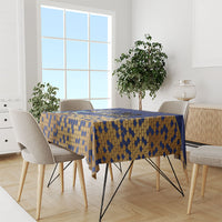 Barbados Independence Day Tablecloth Golden Trident Wave Scales