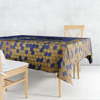 Barbados Independence Day Tablecloth Golden Trident Wave Scales