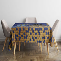 Barbados Independence Day Tablecloth Golden Trident Wave Scales