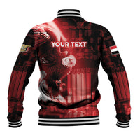 Personalized Yemen Independence Day Baseball Jacket Soaring Eagle 1967 Crimson Grunge