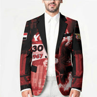 Personalized Yemen Independence Day Blazer Soaring Eagle 1967 Crimson Grunge