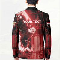 Personalized Yemen Independence Day Blazer Soaring Eagle 1967 Crimson Grunge