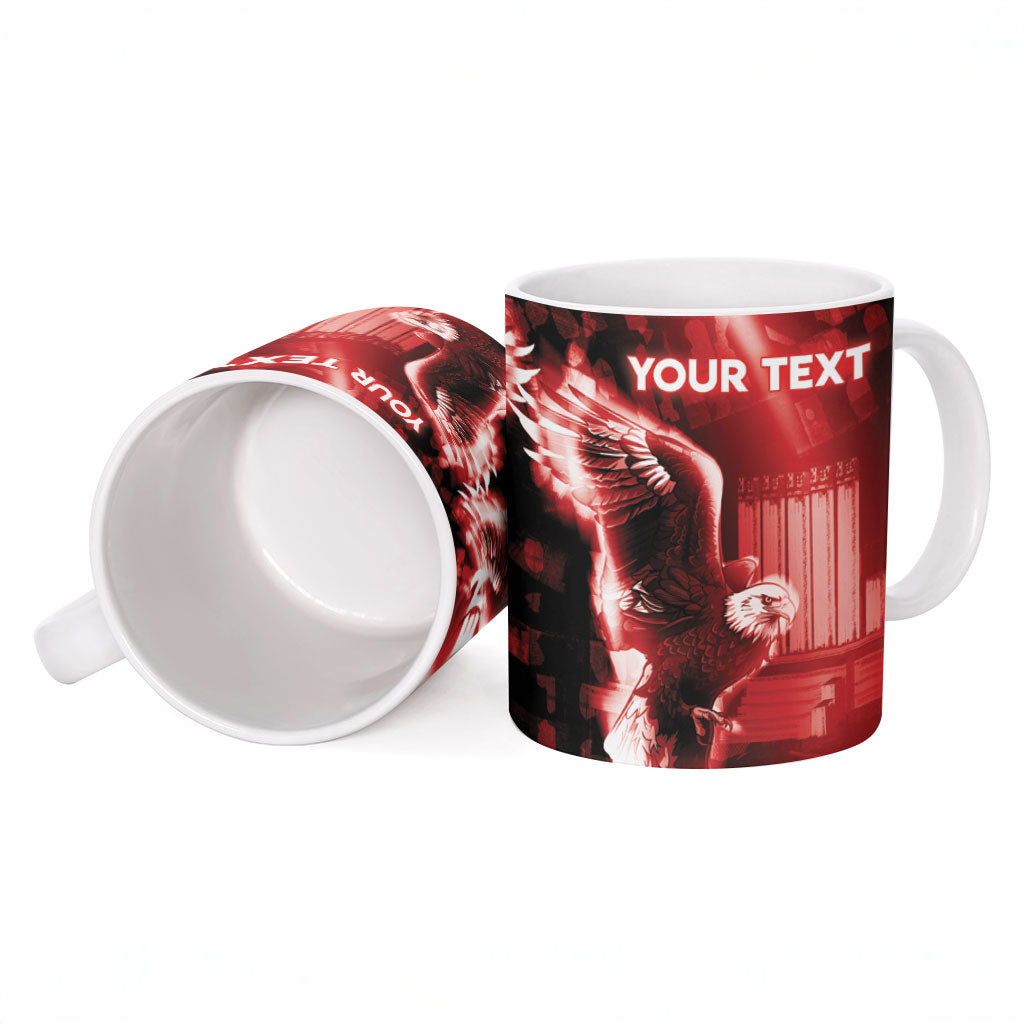Personalized Yemen Independence Day Ceramic Mug Soaring Eagle 1967 Crimson Grunge