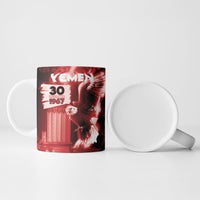 Personalized Yemen Independence Day Ceramic Mug Soaring Eagle 1967 Crimson Grunge