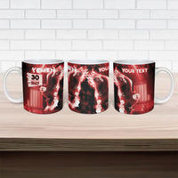 Personalized Yemen Independence Day Ceramic Mug Soaring Eagle 1967 Crimson Grunge