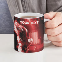 Personalized Yemen Independence Day Ceramic Mug Soaring Eagle 1967 Crimson Grunge