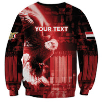 Personalized Yemen Independence Day Sweatshirt Soaring Eagle 1967 Crimson Grunge