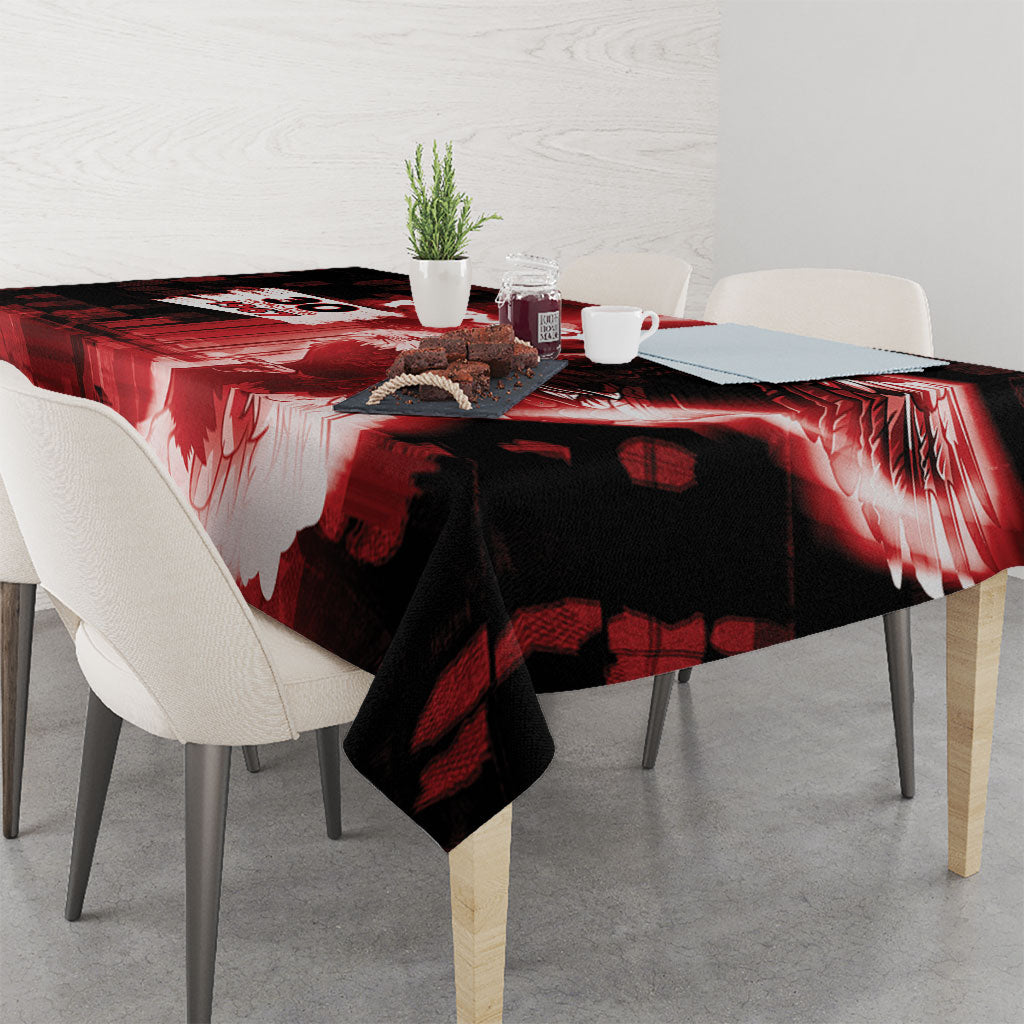 Yemen Independence Day Tablecloth Soaring Eagle 1967 Crimson Grunge