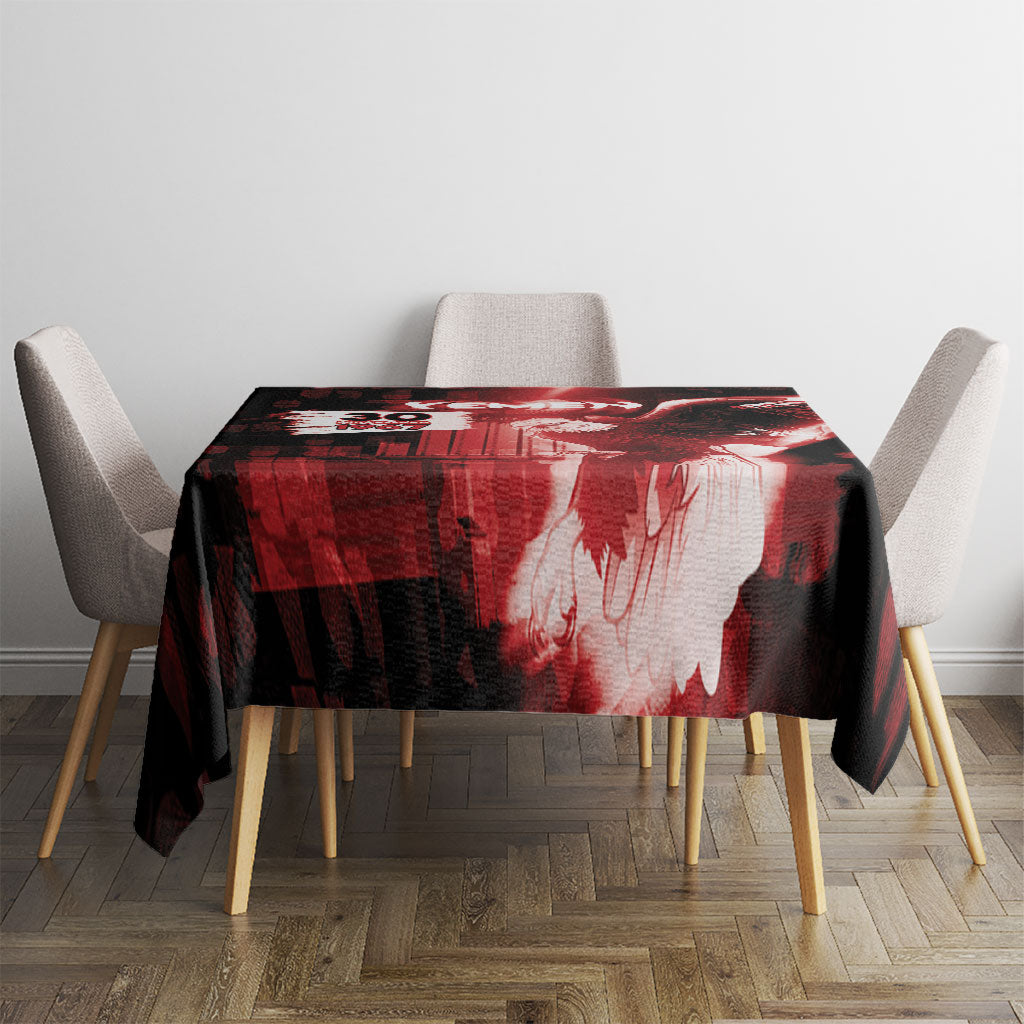 Yemen Independence Day Tablecloth Soaring Eagle 1967 Crimson Grunge