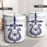 Finland Independence Day Laundry Basket Suomi 1917 Nordic Bear Sword Knotwork
