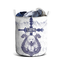 Finland Independence Day Laundry Basket Suomi 1917 Nordic Bear Sword Knotwork