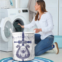 Finland Independence Day Laundry Basket Suomi 1917 Nordic Bear Sword Knotwork