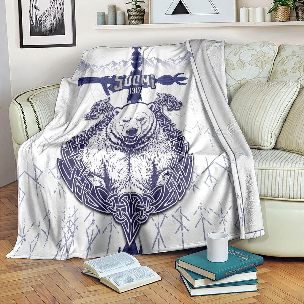 Finland Independence Day Blanket Suomi 1917 Nordic Bear Sword Knotwork