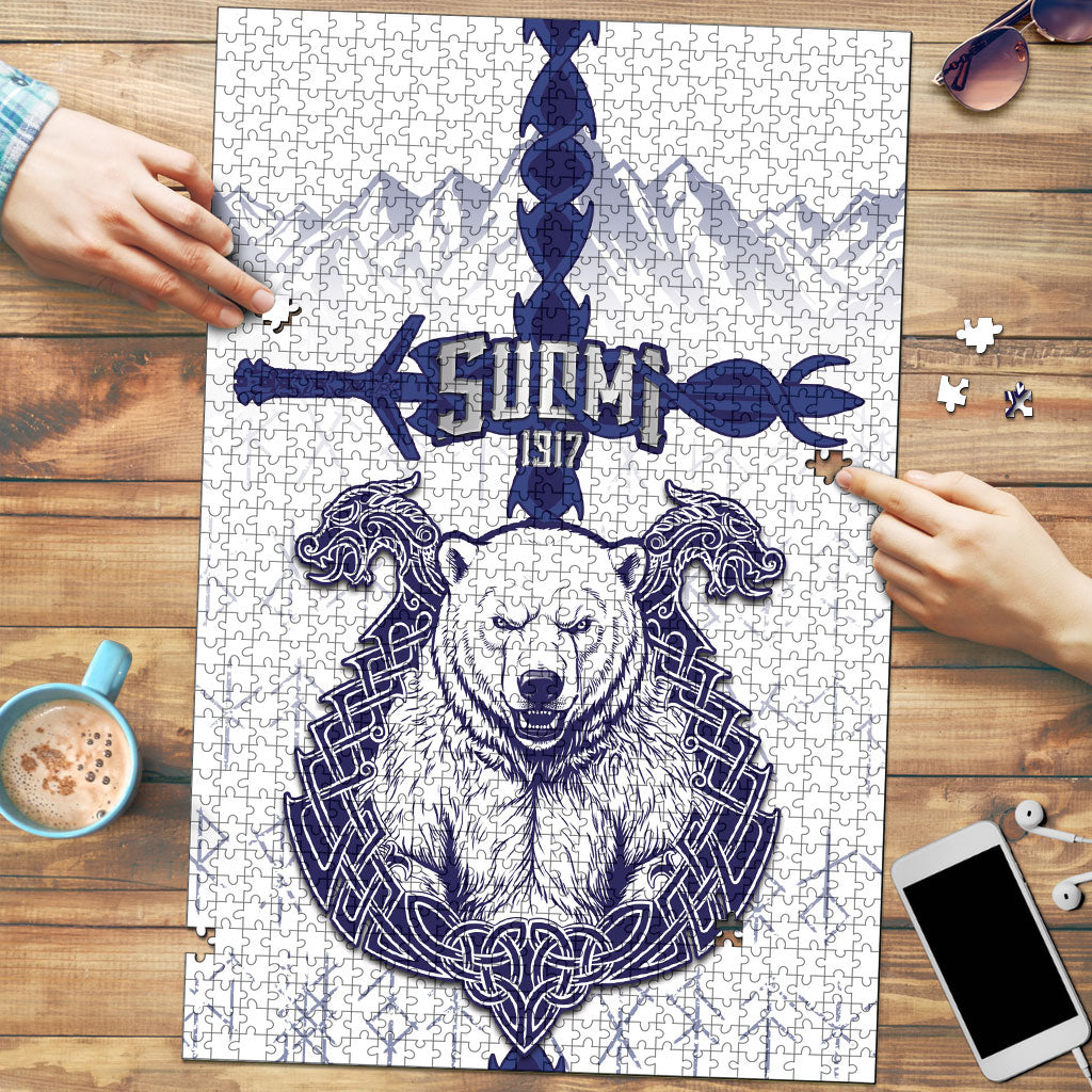 Finland Independence Day Puzzle Suomi 1917 Nordic Bear Sword Knotwork