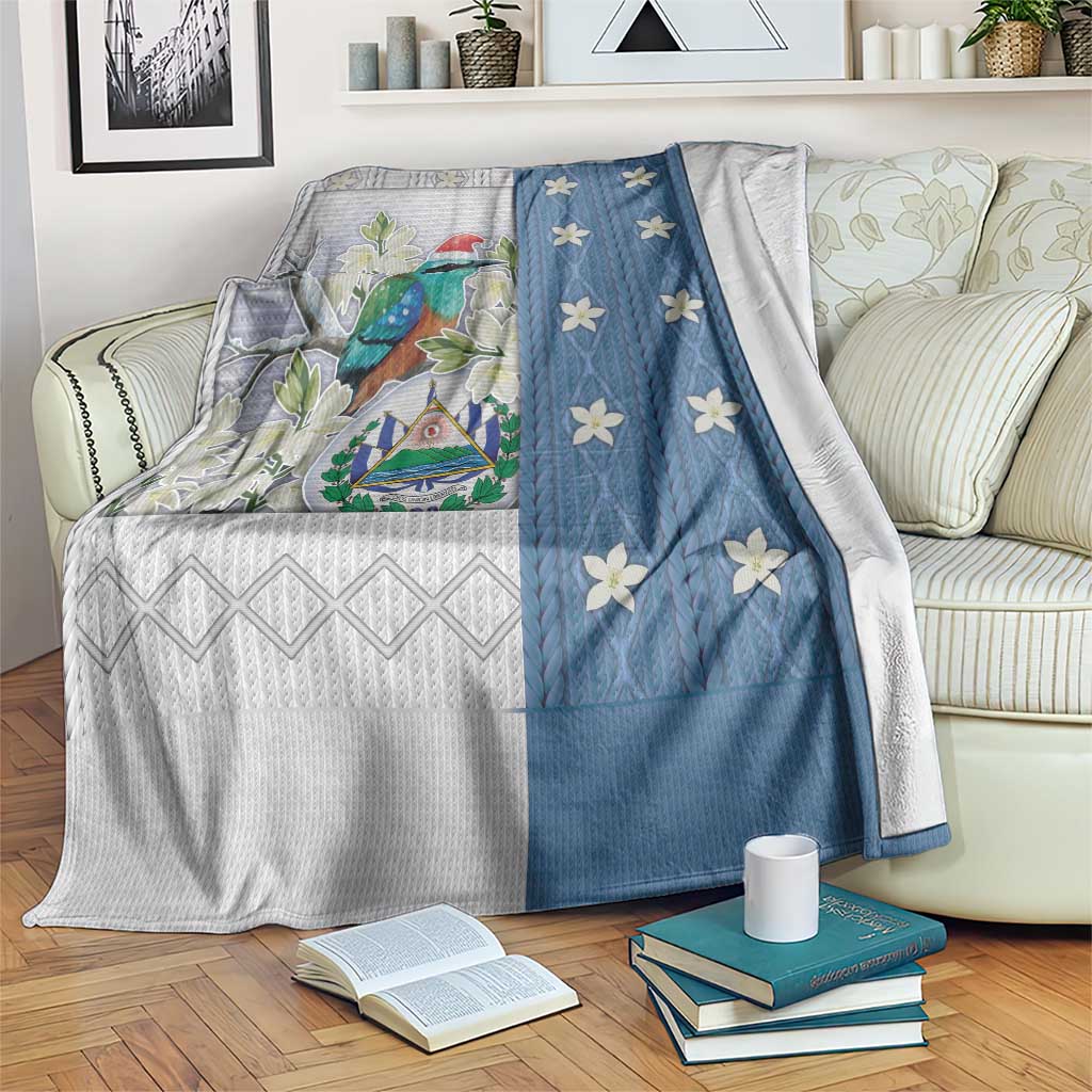 El Salvador Torogoz Christmas Blanket With Wool Effect Patterns - Wonder Print Shop