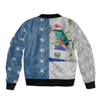 El Salvador Torogoz Christmas Bomber Jacket With Wool Effect Patterns - Wonder Print Shop