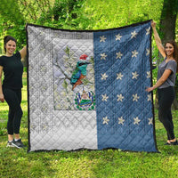El Salvador Torogoz Christmas Quilt With Wool Effect Patterns - Wonder Print Shop