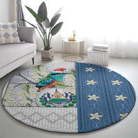 El Salvador Torogoz Christmas Round Carpet With Wool Effect Patterns - Wonder Print Shop