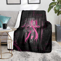 American Breast Cancer Blanket Hope And Cure Cross - Wonder Print Shop