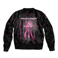 Personalized American Breast Cancer Bomber Jacket Hope And Cure Cross - Wonder Print Shop