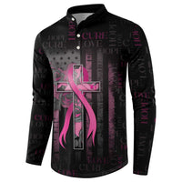 Personalized American Breast Cancer Button Sweatshirt Hope And Cure Cross - Wonder Print Shop