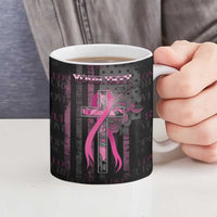 Personalized American Breast Cancer Ceramic Mug Hope And Cure Cross - Wonder Print Shop