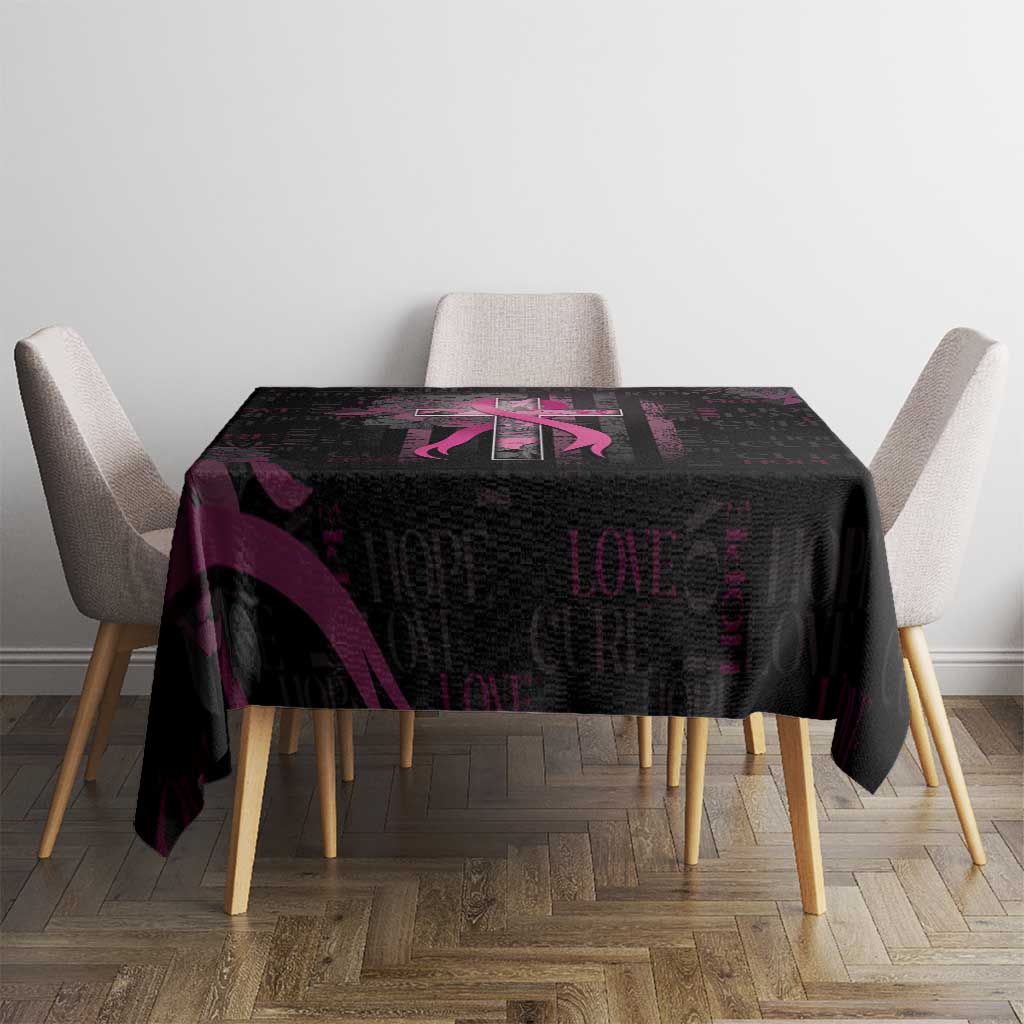 American Breast Cancer Tablecloth Hope And Cure Cross - Wonder Print Shop