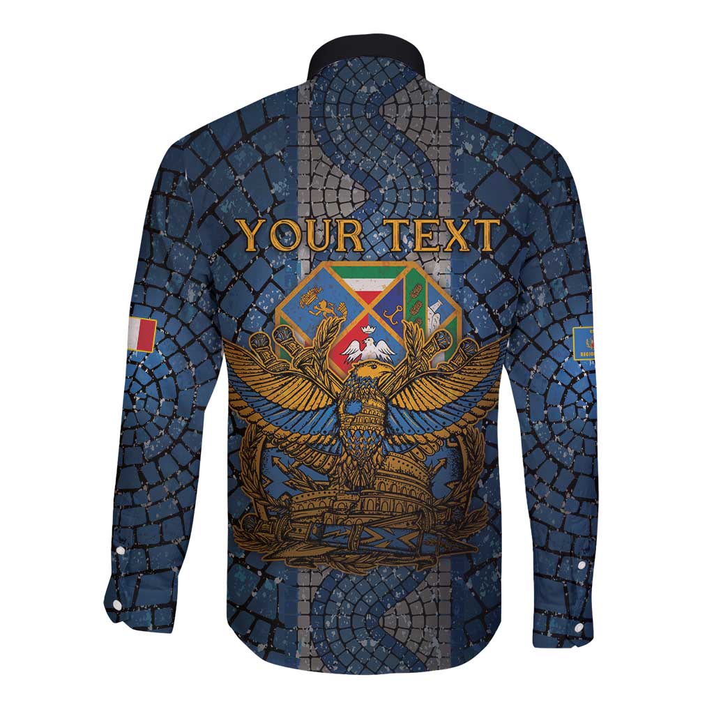 Personalized Italy Lazio Long Sleeve Button Shirt Roman Eagle Heritage - Wonder Print Shop