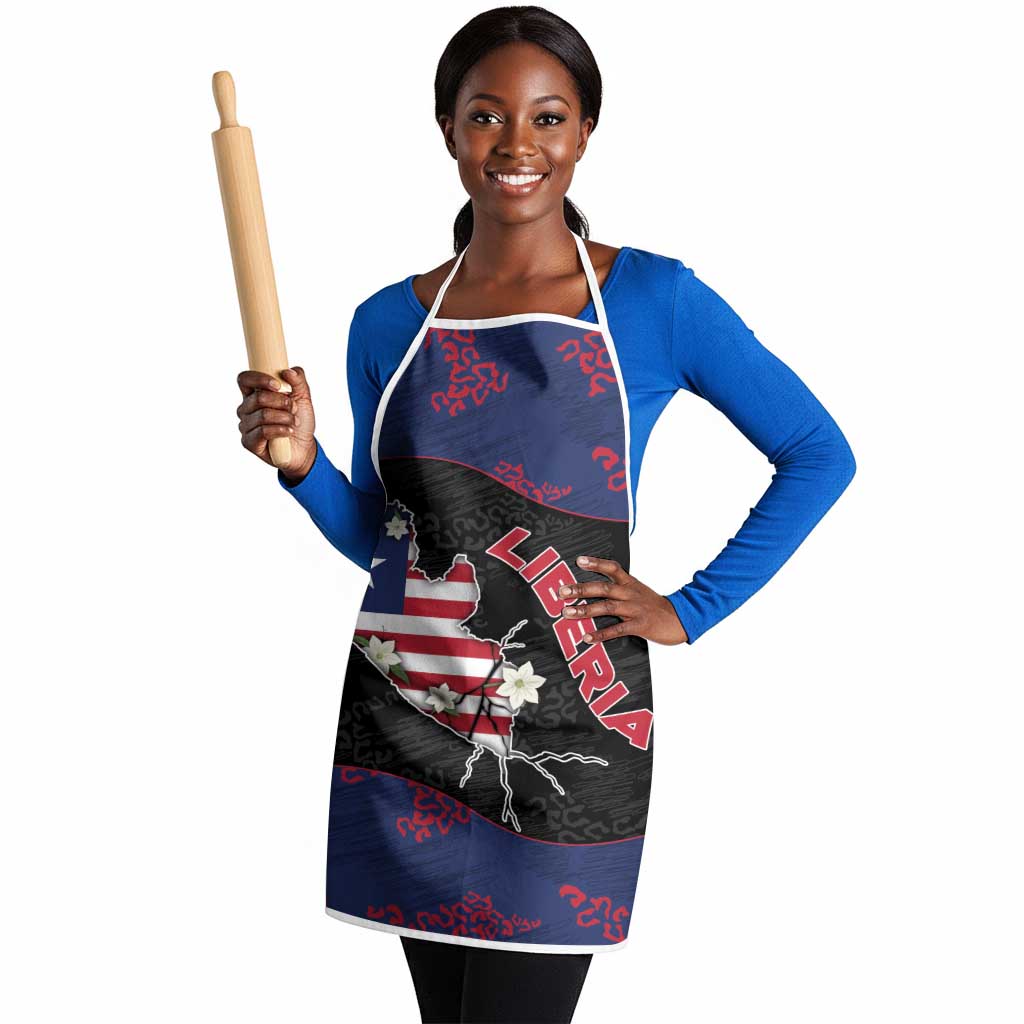 Liberia Apron Map With Pepper Flowers Scratch Texture