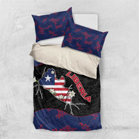 Liberia Bedding Set Map With Pepper Flowers Scratch Texture