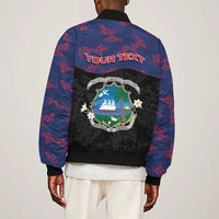 Personalized Liberia Bomber Jacket Map With Pepper Flowers Scratch Texture