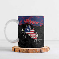 Personalized Liberia Ceramic Mug Map With Pepper Flowers Scratch Texture