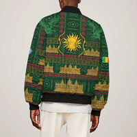 Mali Bomber Jacket Golden Sun And Mosque Patterns Retro Style