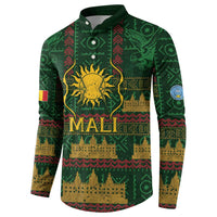 Mali Button Sweatshirt Golden Sun And Mosque Patterns Retro Style